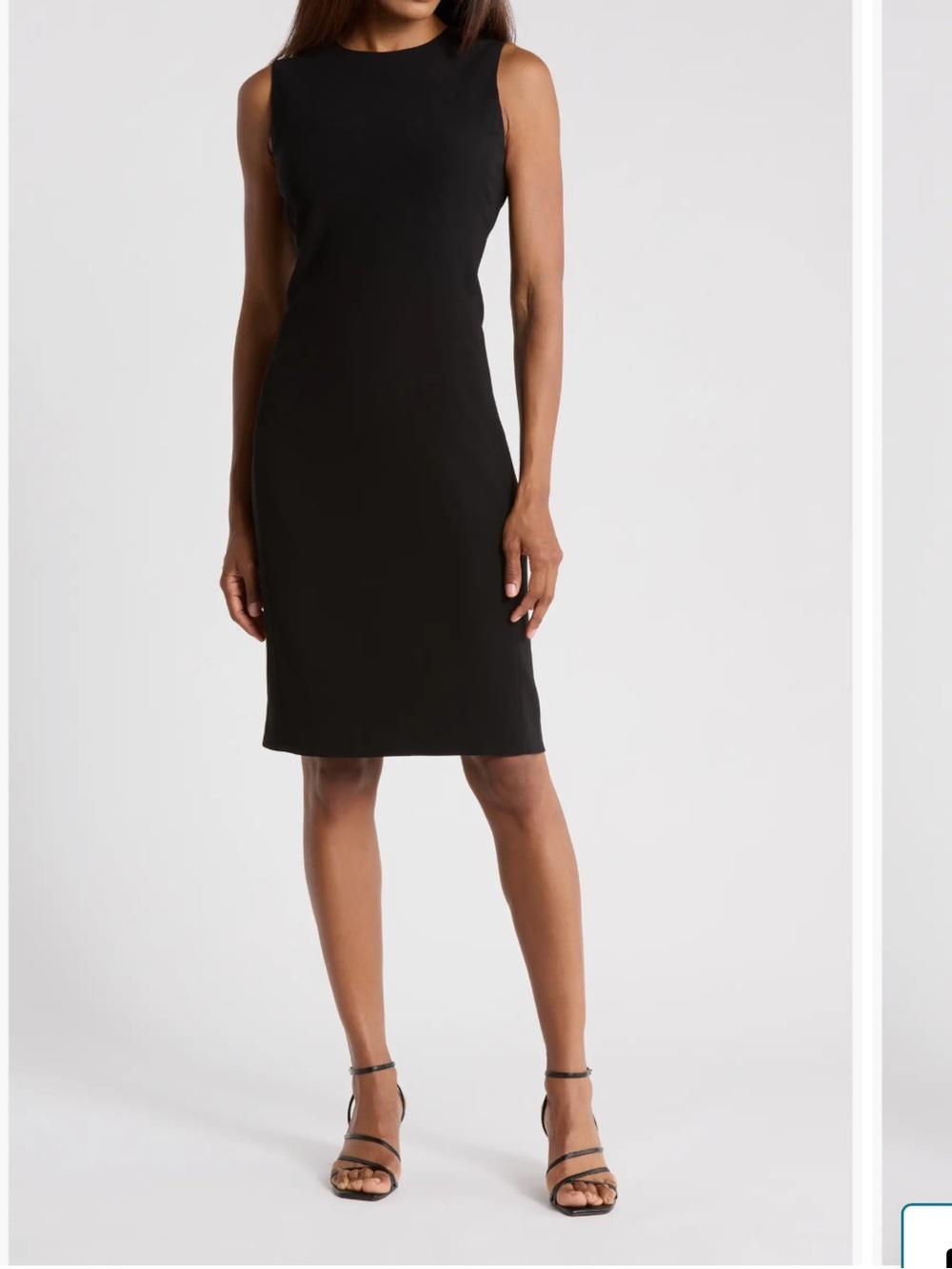 Eano Theory Black Sleeveless Midi Sheath Dress. New.